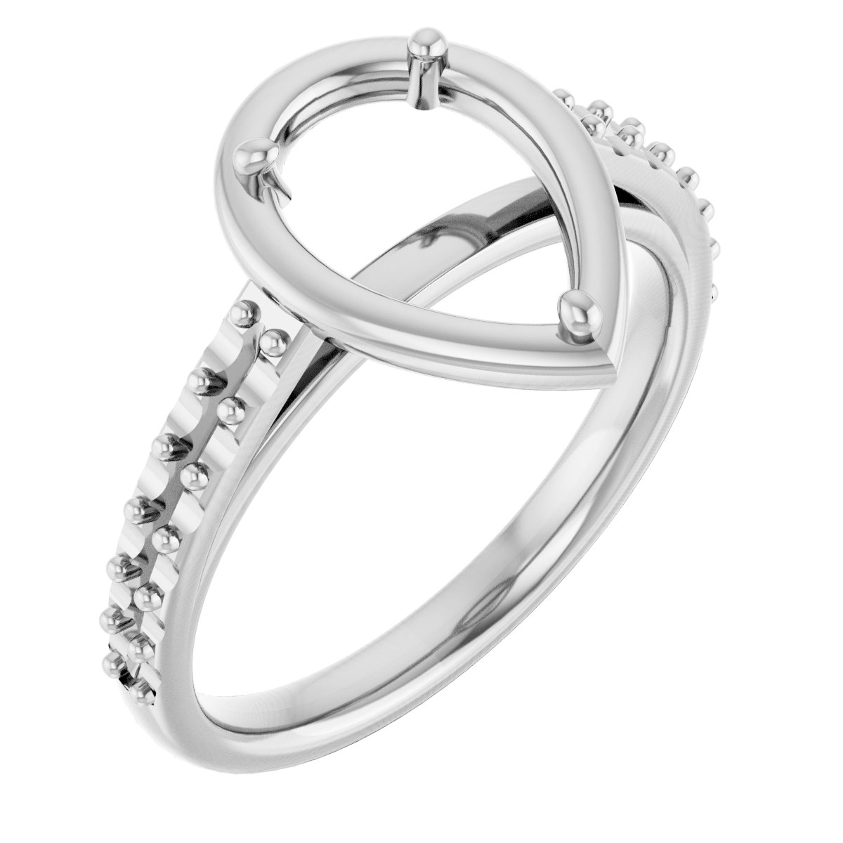 4-Prong Accented Bezel-Style Engagement Ring