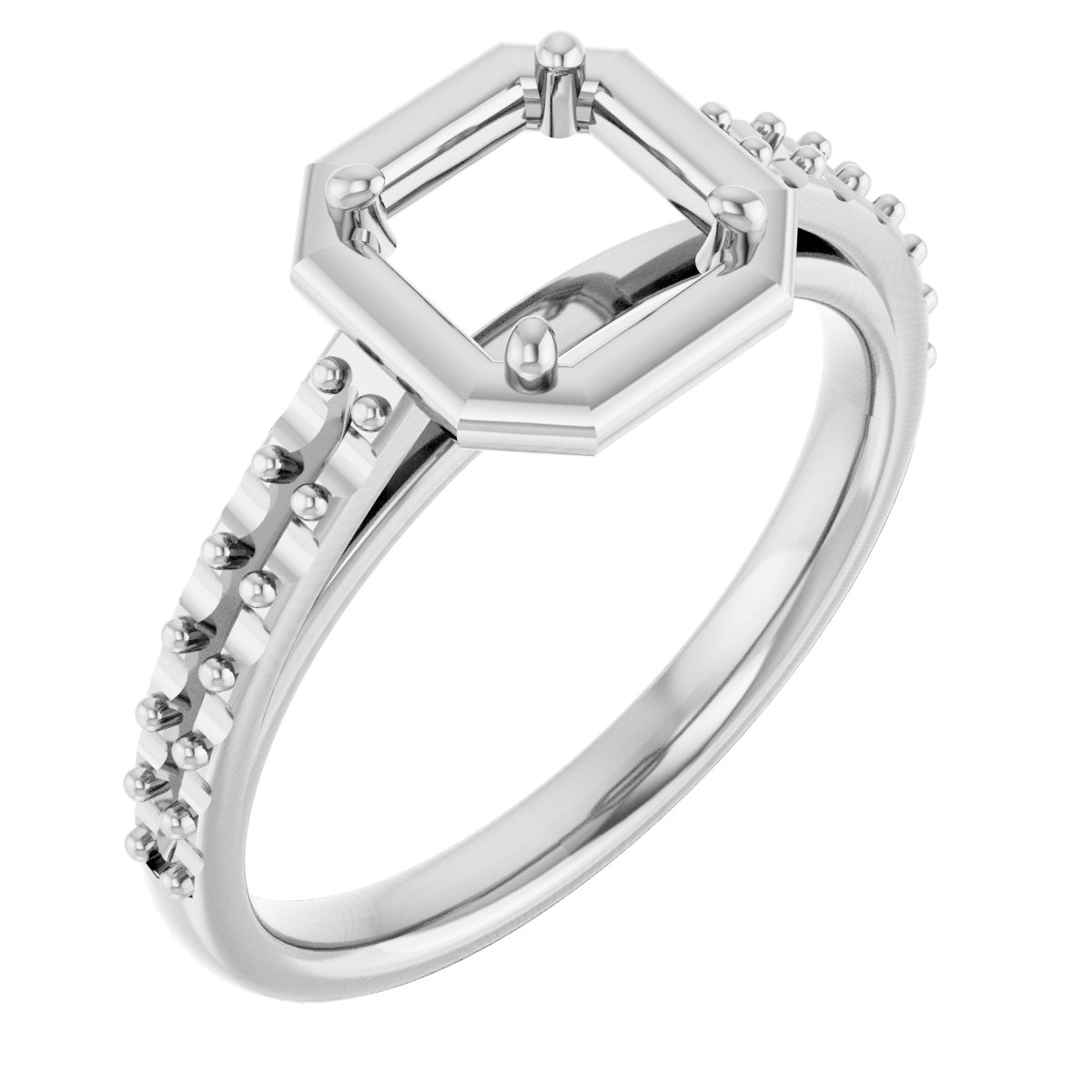 4-Prong Accented Bezel-Style Engagement Ring