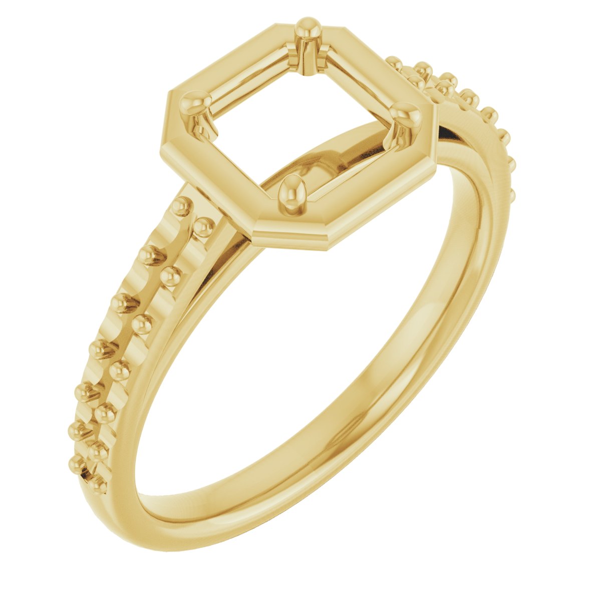 4-Prong Accented Bezel-Style Engagement Ring