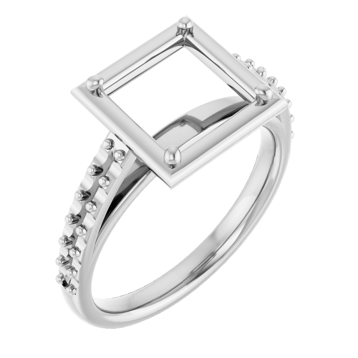 4-Prong Accented Bezel-Style Engagement Ring