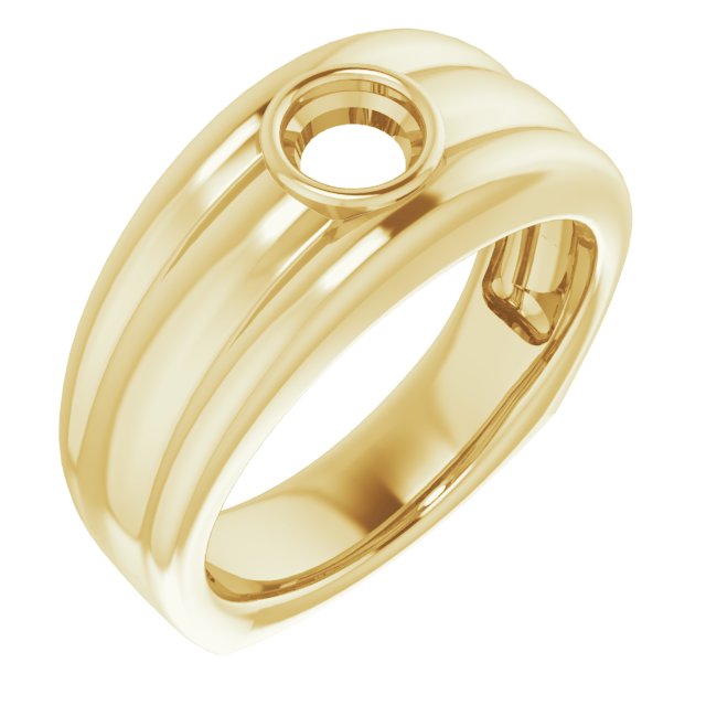 Grooved Bezel-Set Ring