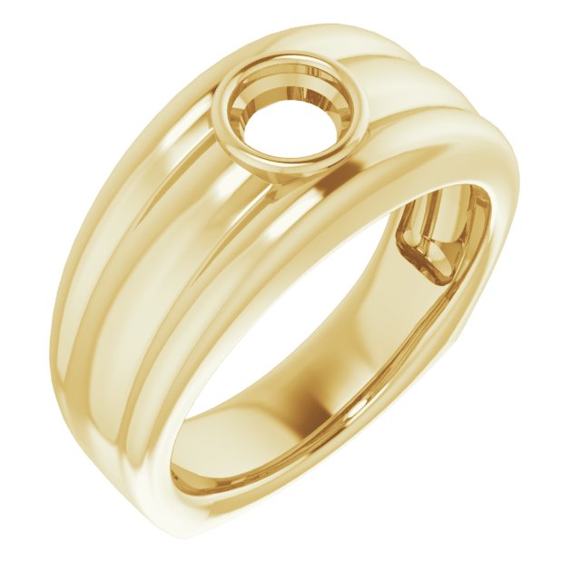 Grooved Bezel-Set Ring