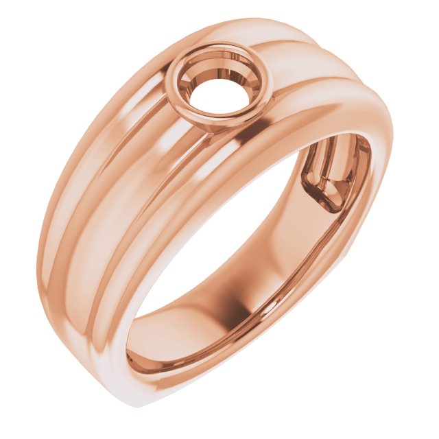Grooved Bezel-Set Ring