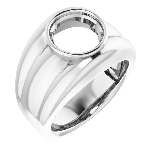 Grooved Bezel-Set Ring