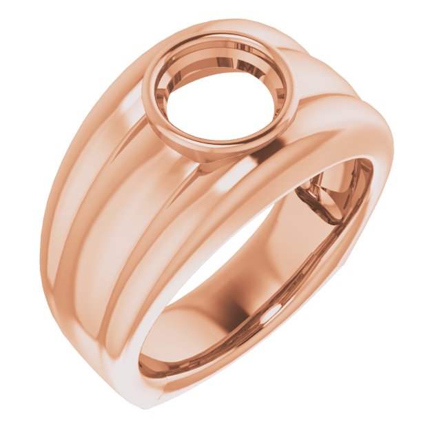 Grooved Bezel-Set Ring