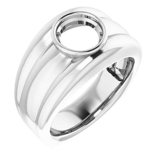 Grooved Bezel-Set Ring