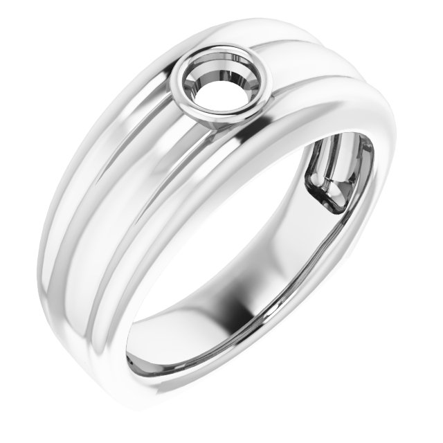 Grooved Bezel-Set Ring