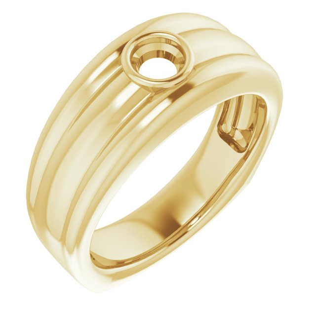 Grooved Bezel-Set Ring