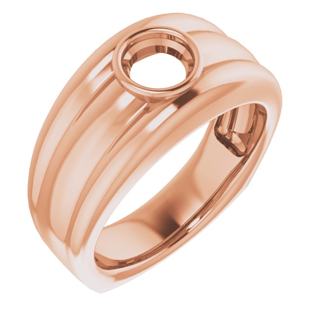 Grooved Bezel-Set Ring
