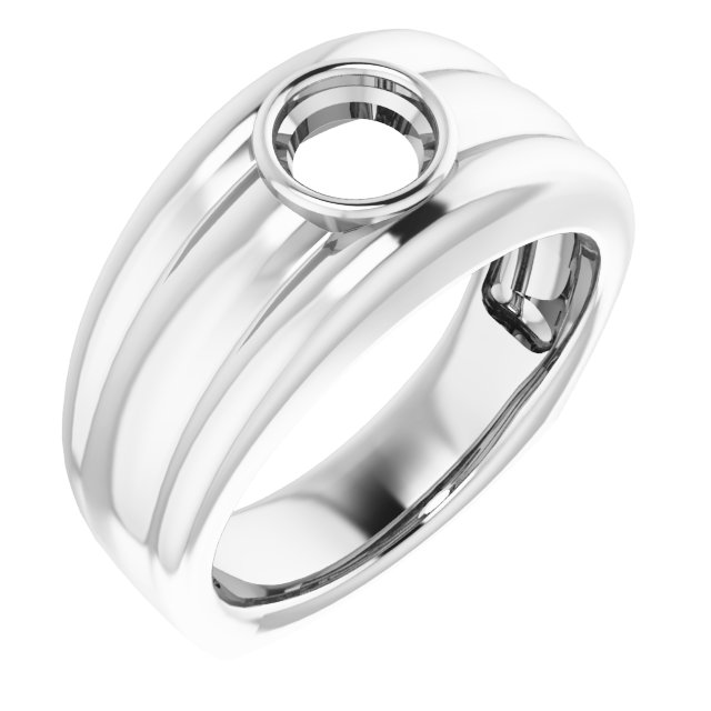 Grooved Bezel-Set Ring