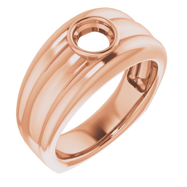 Grooved Bezel-Set Ring