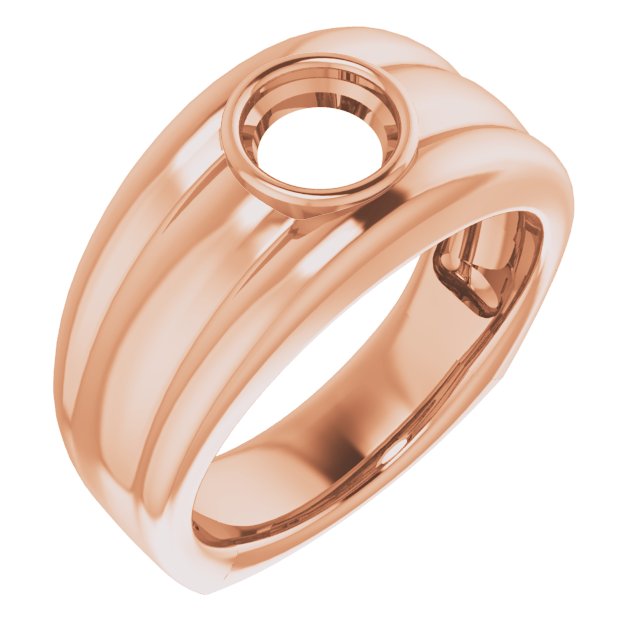 Grooved Bezel-Set Ring