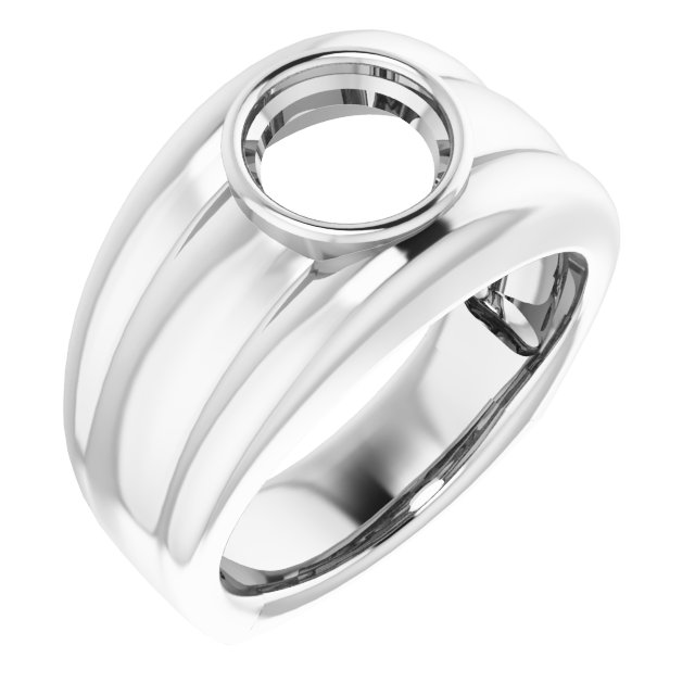 Grooved Bezel-Set Ring
