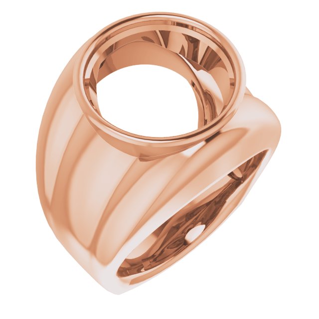 Grooved Bezel-Set Ring