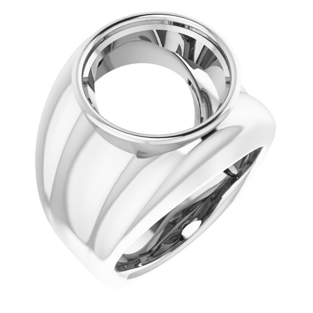 Grooved Bezel-Set Ring