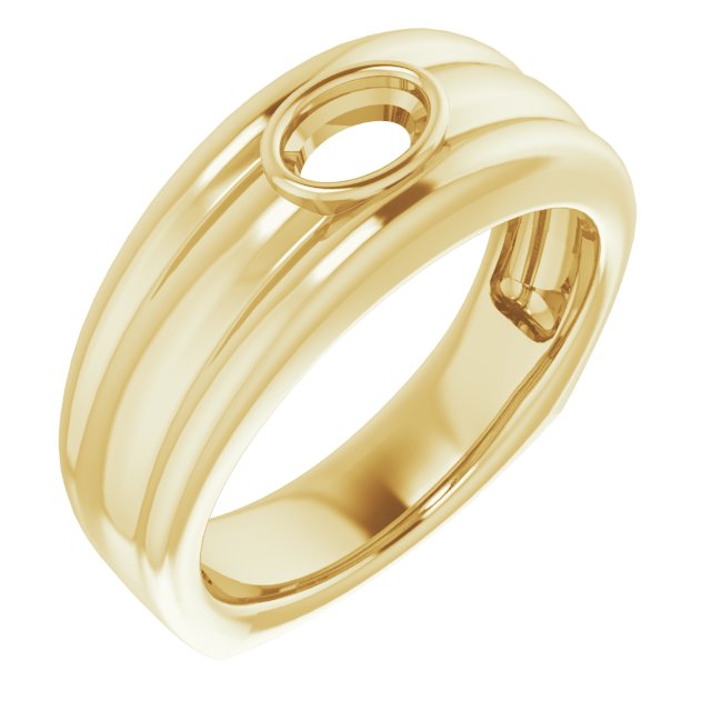 Grooved Bezel-Set Ring