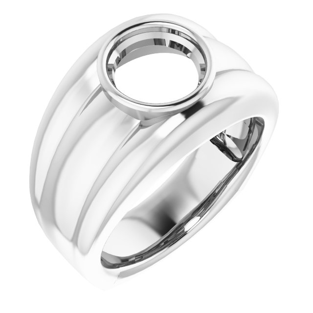 Grooved Bezel-Set Ring