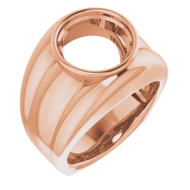 Grooved Bezel-Set Ring