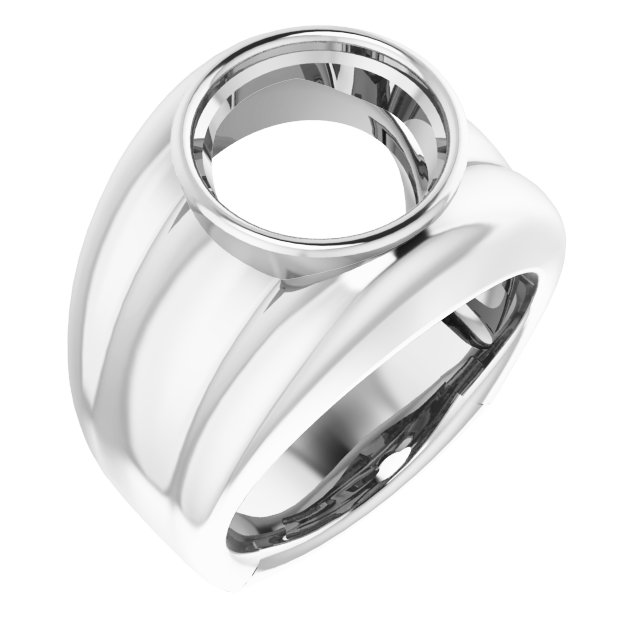 Grooved Bezel-Set Ring