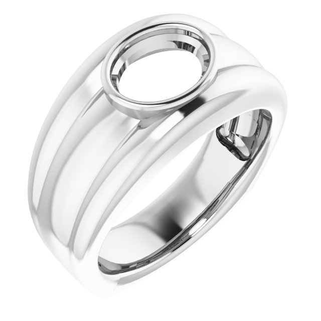 Grooved Bezel-Set Ring