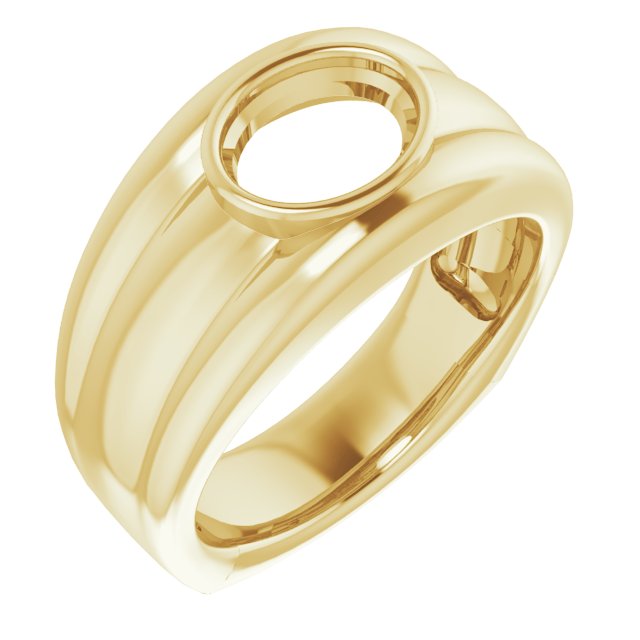Grooved Bezel-Set Ring