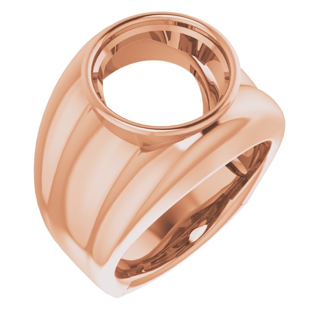 Grooved Bezel-Set Ring