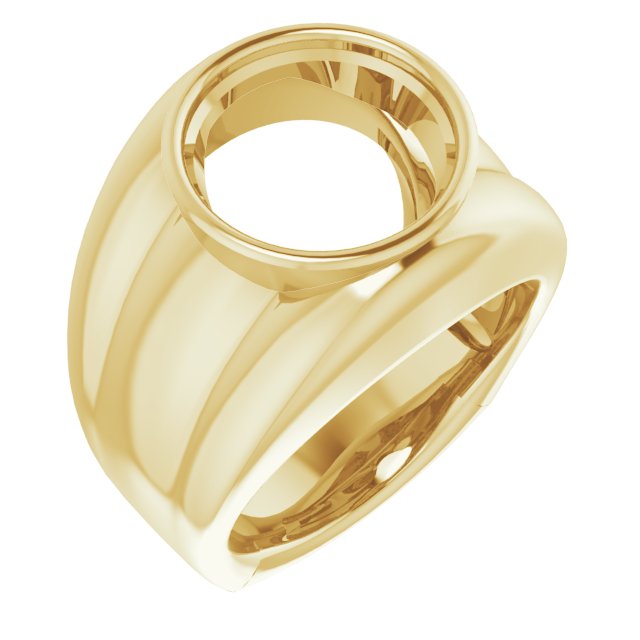 Grooved Bezel-Set Ring