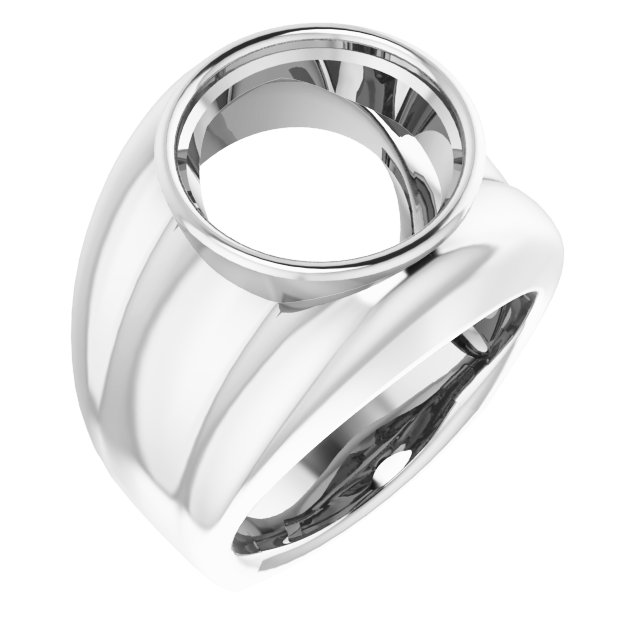 Grooved Bezel-Set Ring