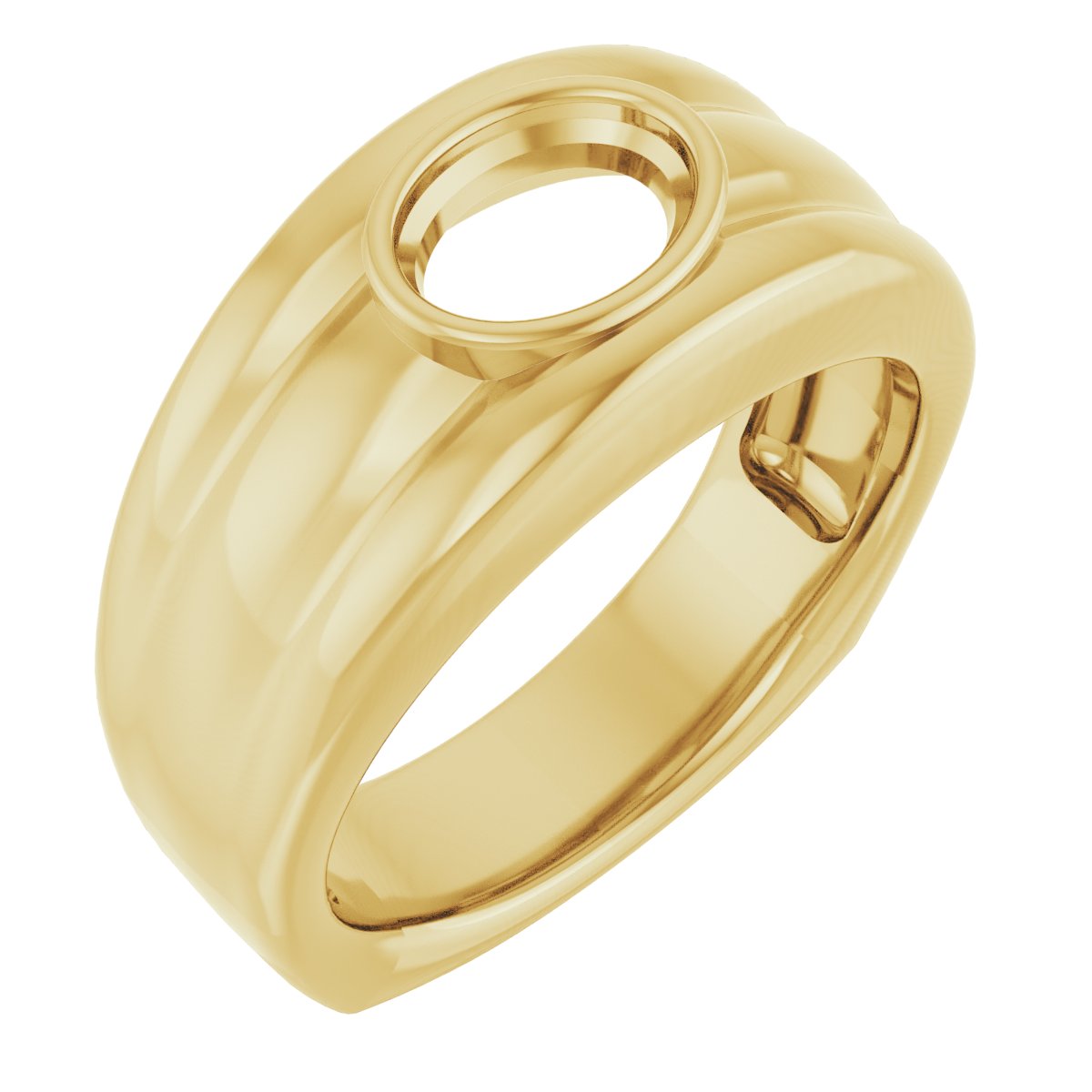 Grooved Bezel-Set Ring