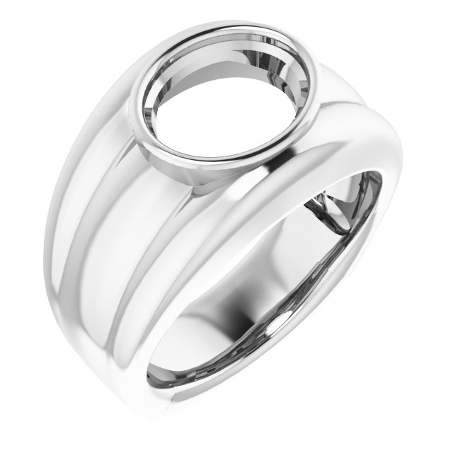 Grooved Bezel-Set Ring