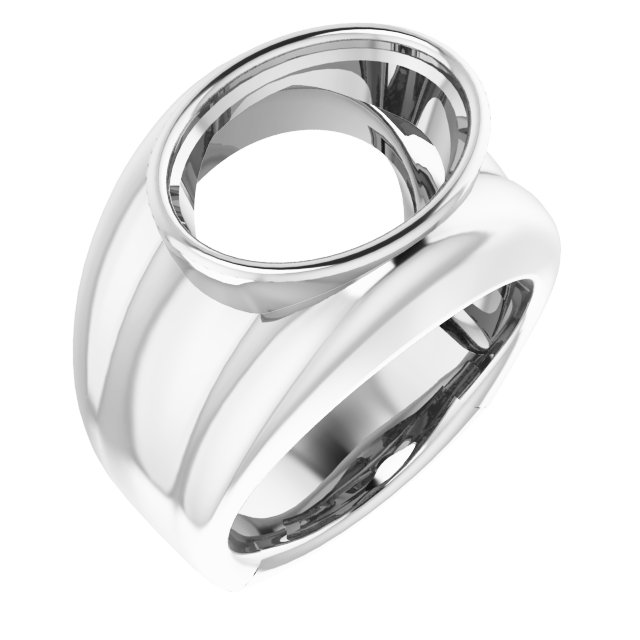 Grooved Bezel-Set Ring