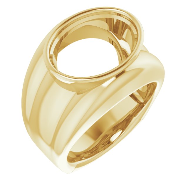 Grooved Bezel-Set Ring