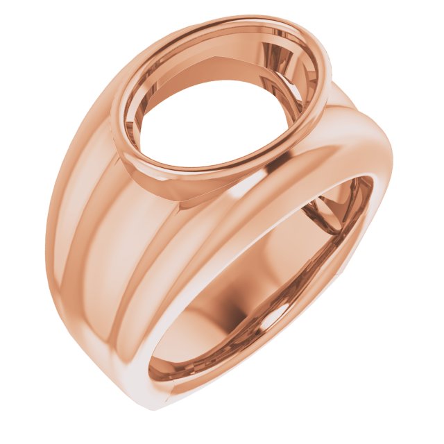 Grooved Bezel-Set Ring