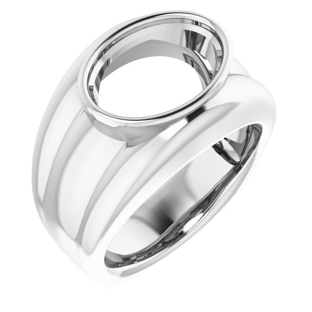 Grooved Bezel-Set Ring