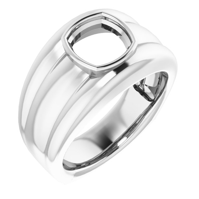 Grooved Bezel-Set Ring