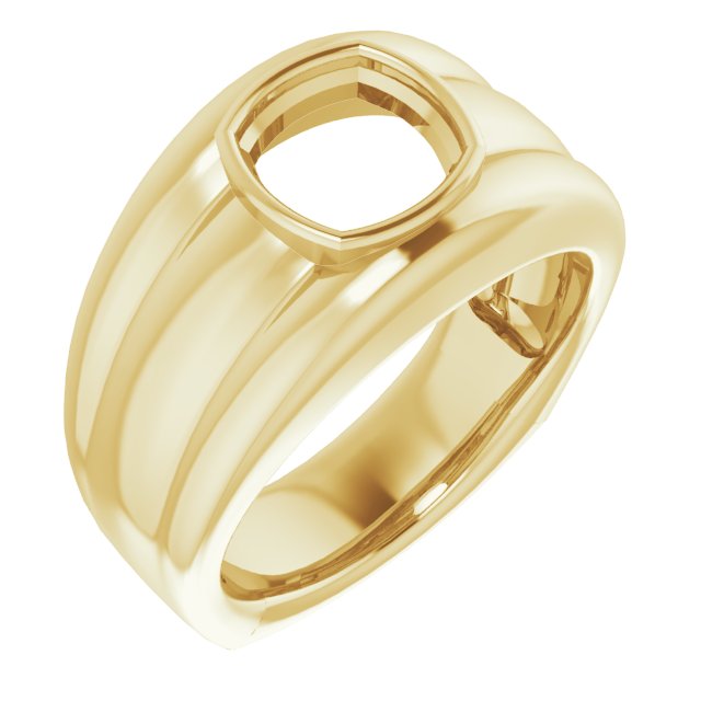 Grooved Bezel-Set Ring
