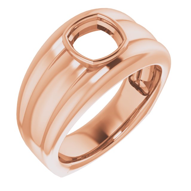 Grooved Bezel-Set Ring