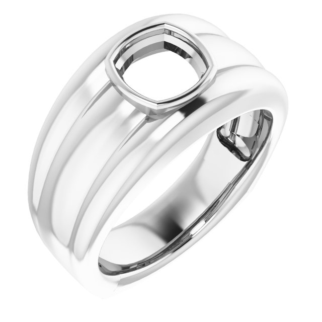 Grooved Bezel-Set Ring