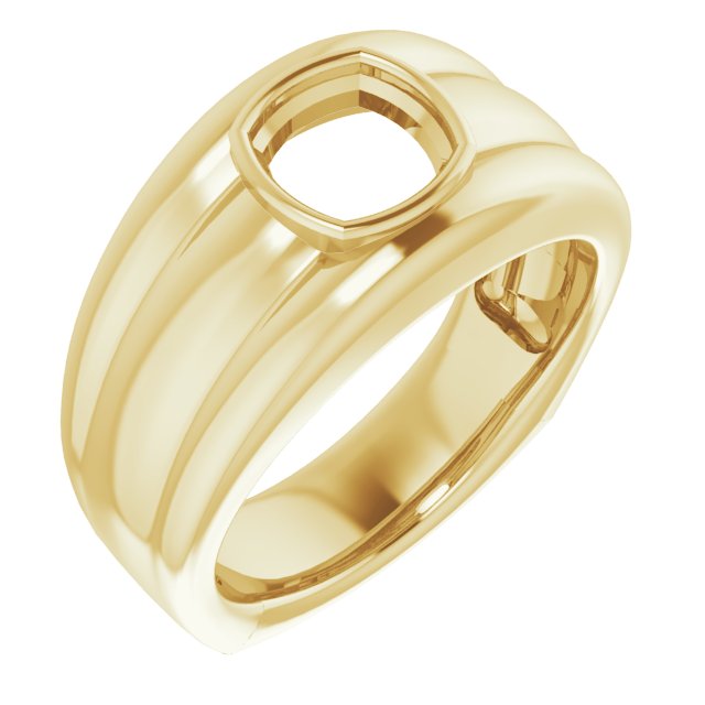 Grooved Bezel-Set Ring