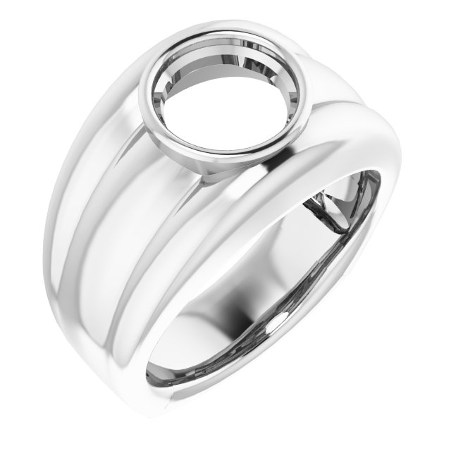 Grooved Bezel-Set Ring