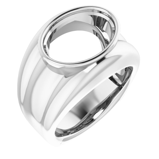 Grooved Bezel-Set Ring