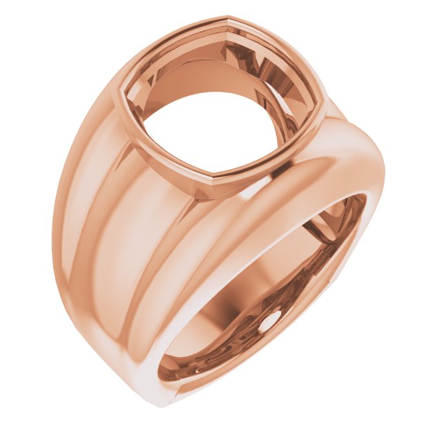 Grooved Bezel-Set Ring