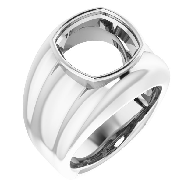 Grooved Bezel-Set Ring