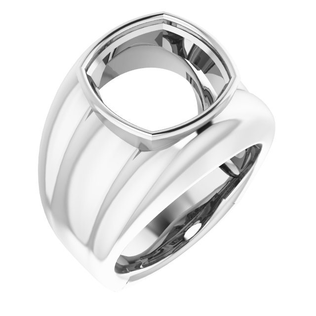 Grooved Bezel-Set Ring