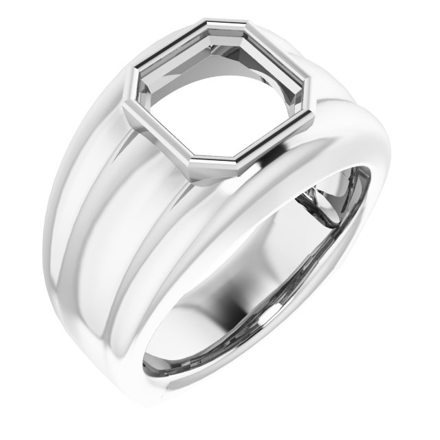 Grooved Bezel-Set Ring