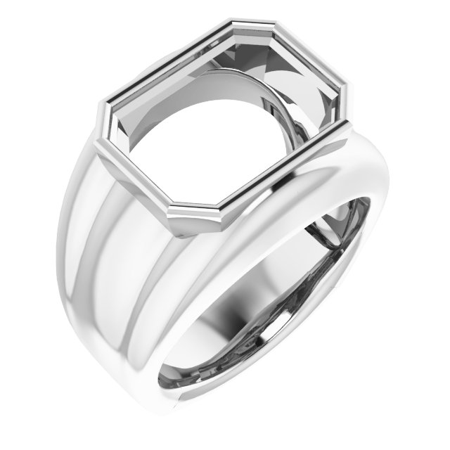 Grooved Bezel-Set Ring