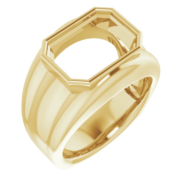 Grooved Bezel-Set Ring