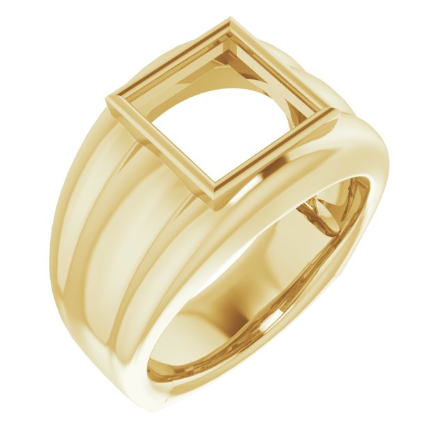 Grooved Bezel-Set Ring
