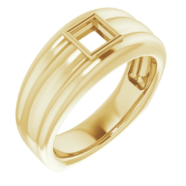 Grooved Bezel-Set Ring