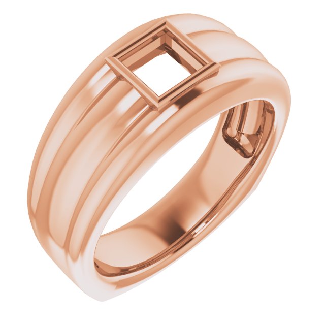 Grooved Bezel-Set Ring